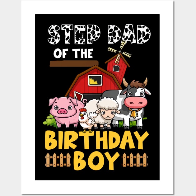 Cow Step Dad Birthday Family Matching Mothers Day Boy Girls Farm Wall Art by OHC t-shirt